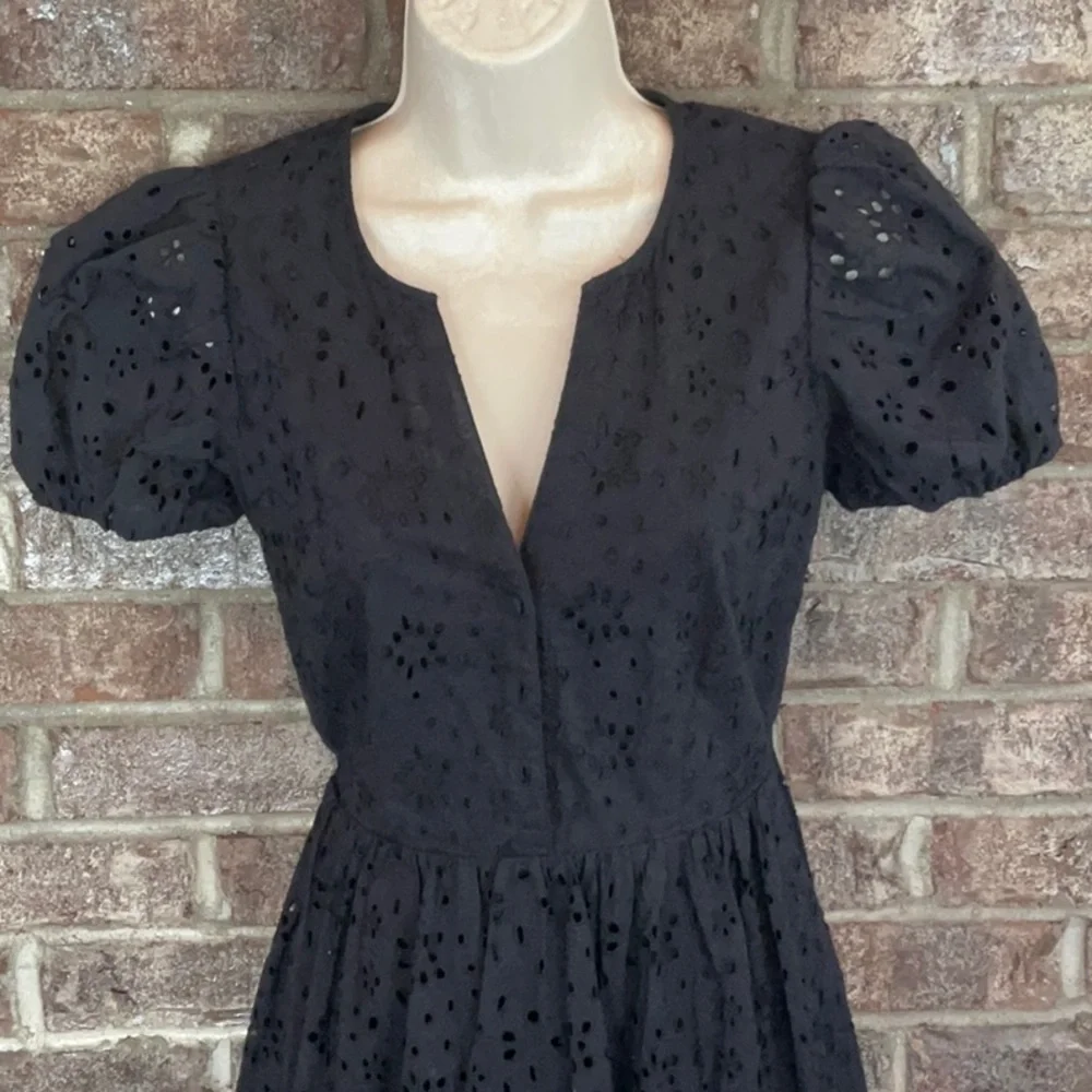 NWT J.CREW black short-sleeved dress with pockets and v neck - Picture 5 of 14
